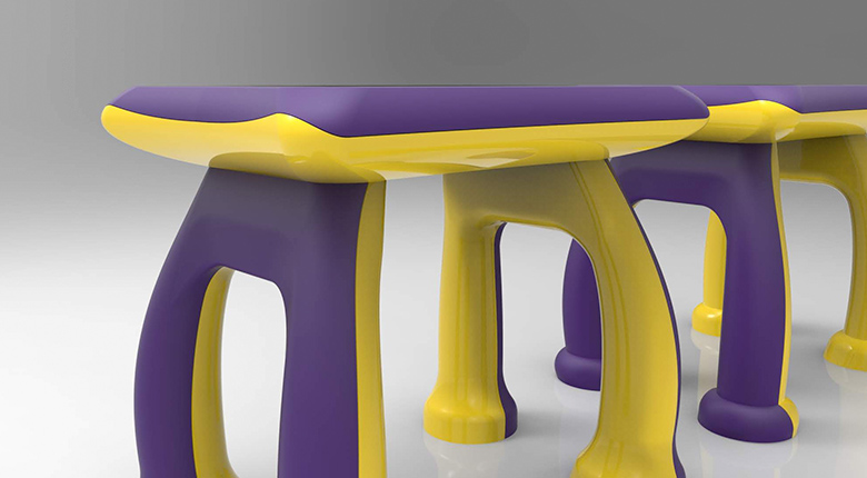 Peças da mesa digital da Playmove em produção na fábrica
